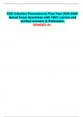 CDC Infection Preventionist Post Test 2025-2026&period; Actual Exam Questions with 100&percnt; correct and verified answers & Rationales&period; GRADED A&plus;&period;