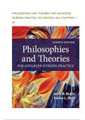 TEST BANK - Philosophies and Theories for Advanced Nursing Practice 4th Edition by Butts & Rich&comma; All 26 Chapters Covered&comma; Verified Latest Edition