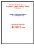 Solutions for Statistics for Business and Economics&comma; 14th Edition by McClave &lpar;All Chapters included&rpar;