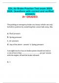 CDL Air Brake Practice Test exam 2025-2026&period; Questions with correct and verified answers&period; A&plus; GRADED&period;