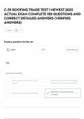 C-39 ROOFING TRADE TEST 1 NEWEST 2025 ACTUAL EXAM COMPLETE 100 QUESTIONS AND CORRECT DETAILED ANSWERS &lpar;VERIFIED ANSWERS&rpar;
