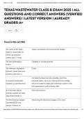 TEXAS WASTEWATER CLASS B EXAM 2025 &vert; ALL QUESTIONS AND CORRECT ANSWERS &lpar;VERIFIED ANSWERS&rpar; &vert; LATEST VERSION &vert; ALREADY GRADED A&plus;