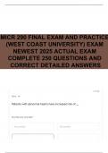 MICR 290 FINAL EXAM AND PRACTICE &lpar;WEST COAST UNIVERSITY&rpar; EXAM NEWEST 2025 ACTUAL EXAM COMPLETE 250 QUESTIONS AND CORRECT DETAILED ANSWERS