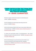 CHEMO CERTIFICATION TEST EXAM 2025-2026&period; 100 QUESTIONS WITH CORRECT AND VERIFIED ANSWERS&period; A&plus; GRADE GUARANTEED&period;