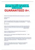 Church of God CAMS study guide Fall   2025-2026&period; Questions with correct and verified answers&period; GUARANTEED A&plus;&period;