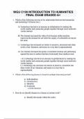 WGU C100 INTRODUCTION TO HUMANITIES FINAL EXAM GRADED A&plus;