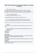 WGU C100- Introduction to Humanities&colon; Module 1 Final Exam Test Latest