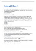 Nursing 201 Exam 1 Questions And Answers Rated A&plus; New Update Assured Satisfaction