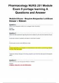 Pharmacology NURS 251 Module Exam 8 portage learning A Questions and Answer