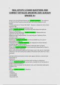 REAL ESTATE U EXAM QUESTIONS AND CORRECT DETAILED ANSWERS 2025 ALREADY GRADED A