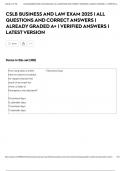 CSLB BUSINESS AND LAW EXAM 2025 &vert; ALL QUESTIONS AND CORRECT ANSWERS &vert; ALREADY GRADED A&plus; &vert; VERIFIED ANSWERS &vert; LATEST VERSION