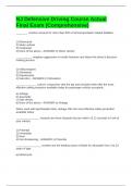 NJ Defensive Driving Course Actual Final Exam &lpar;Comprehensive&rpar;