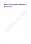 Barber Final Exam 2025 Questions And Answers