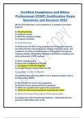 Certified Compliance and Ethics Professional &lpar;CCEP&rpar; Certification Exam Questions and Answers 2025&period;