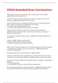 NTBOA Basketball Rules Test Questions and Answers Best rated A&plus; Guaranteed Success Latest Update