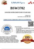 BSW3702 January&sol;February Supplementary Exam 2025 - DUE 31 January 2025