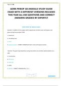 AORN PERIOP 101 MODULE STUDY GUIDE EXAM WITH 4 DIFFERENT VERSIONS RELEASED THIS YEAR ALL 450 QUESTIONS AND CORRECT ANSWERS GRADED BY EXPERTS&excl;&excl; 