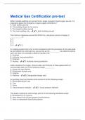 Medical Gas Certification pre-test Questions And Answers Rated A&plus; New Update Assured Satisfaction