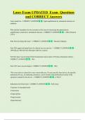 Laser Exam UPDATED Exam Questions  and CORRECT Answers