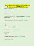Laser Exam UPDATED ACTUAL Exam  Questions and CORRECT Answers