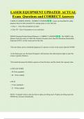 LASER EQUIPMENT UPDATED ACTUAL  Exam Questions and CORRECT Answers