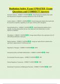 Radiation Safety Exam UPDATED Exam  Questions and CORRECT Answers