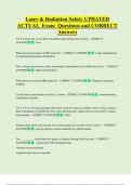 Laser & Radiation Safety UPDATED  ACTUAL Exam Questions and CORRECT  Answers