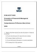 ACCT 2020 &lpar;D196 PRINCIPLES OF FINANCIAL & MANAGERIAL ACCOUNTING&rpar; COMPREHENSIVE FA