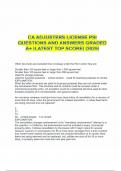 CA ADJUSTERS LICENSE PSI QUESTIONS AND ANSWERS GRADED A&plus; &vert;LATEST TOP SCORE&vert; &vert;2025&vert;