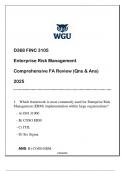 FINC 3105 &lpar;D368 ENTEPRISE RISK MANAGEMENT&rpar; COMPREHENSIVE FA REVIEW 2025