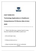 HCM 2310 &lpar;C427 TECHNOLOGY APPLICATIONS IN HEALTHCARE&rpar; COMPREHENSIVE FA REVIEW