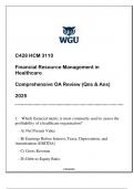 HCM 3110 &lpar;C428 FINANCIAL RESOURCE MANAGEMENT IN HEALTHCARE&rpar; COMPREHENSIVE FA EXAM