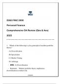 FINC 2000 &lpar;WGU D363&rpar; Comprehensive OA Review Qns & Ans 2025