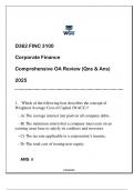FINC 3100 &lpar;WGU D362&rpar; Comprehensive OA Review Qns & Ans 2025