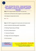 FINAL ESTIMATES LEVEL 1 EXAM QUESTIONS  AND CORRECT DETAILED ANSWERS &lpar;VERIFIED  ANSWERS&rpar; &vert;&vert;ALREADY GRADED A&plus;&vert;&vert;NEWEST  VERSION