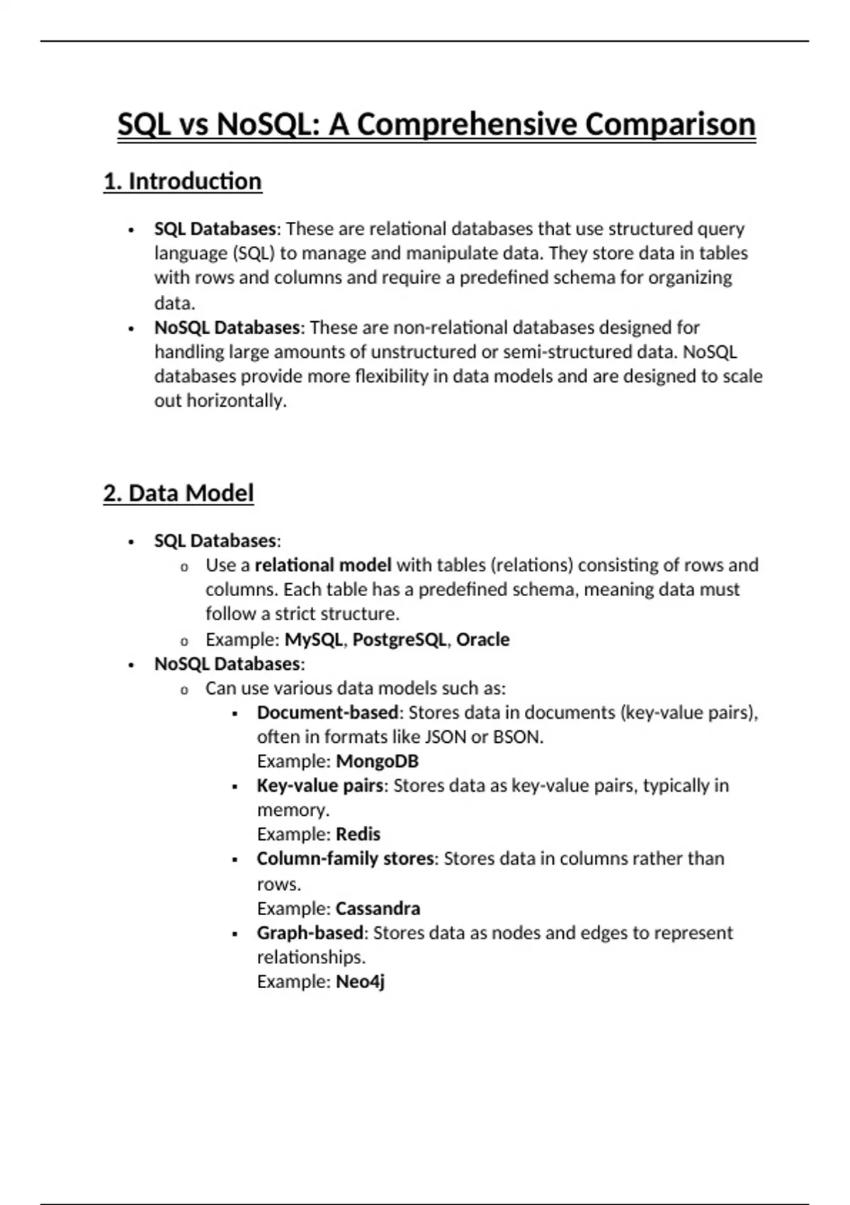 SQL vs NoSQL: Key Differences and Use Cases - COMPUTER SCIENCE - Stuvia US