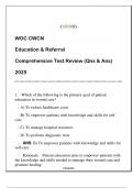 WOC CWCN &lpar;D3 Education & Referral&rpar; Comprehensive Test Review Q & A 2025