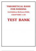 THEORETICAL BASIS FOR NURSING 3rd Edition McEwen Wills CHAPTERS 1-20 TEST BANK LATEST 2025 UPDATE 