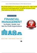 Solution Manual for Financial Management for Public Health, and Not-for-Profit Organizations 7th Edition by Finkler, Calabrese & Smith Verified Chapters 1 - 15 ||Complete A+ Guide