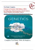 Test Bank Complete_ Concepts of Genetics 12th Edition, (2021) By William Klug, Michael Cummings, Charlotte Spencer, Michael Palladino, Darrell Killian (Authors) All Chapters 1-26| 5 Units| Latest Version With Detailed Answers| Grade A+