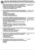 Texas Food safety Managers Test Newest 2025&sol;2026 Actual Exam Complete Accurate Exam Questions and Correct Verified Answers&vert; Rated A&plus;