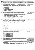 Food Protection Manager Certification Examination Newest 2025&sol;2026 Complete 100 Actual Questions and Correct Verified Answers&vert; Graded A&plus;