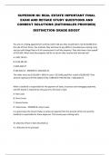 SUPERIOR NC REAL ESTATE IMPORTANT FINAL  EXAM AND RETAKE STUDY QUESTIONS AND  CORRECT SOLUTIONS &lpar;RATIONALES PROVIDED&rpar; DISTINCTION GRADE BOOST