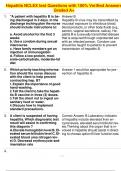 Hepatitis NCLEX test Questions with 100&percnt; Verified Answers Graded A&plus;