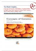 Test Bank Complete&lowbar; Concepts of Genetics 11th Edition&comma; &lpar;Updated 2024&rpar; By William S&period; Klug &lpar;Author&rpar;&comma; Michael R&period; Cummings &lpar;Author&rpar;&comma; Charlotte A&period; Spencer &lpar;Author&rpar;&comma; Michael A&period; Palladino &lpar;Author&rpar; All Chapters 1-26&vert; 5 Units&vert; With Verified And Detailed Answers&vert; G