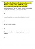 Lowdermilk Chapter 19 Nursing Care of the Family During Labor and Birth Exam Questions And Answers Latest Update&period;docx
