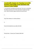 Lowdermilk Chapter 24 Nursing Care of the Newborn and Family Exam Questions And Answers Latest Update&period;docx