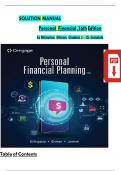 SOLUTION MANUAL Personal Financial Planning&comma; 16th Edition by Randy Billingsley&comma; Lawrence J&period; Gitman All Chapters 1 to 15 complete Verified editon