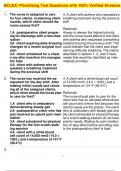NCLEX&colon; Prioritizing Test Questions with 100&percnt; Verified Answers