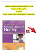  TEST BANK FOR MATERNAL-NEWBORN NURSING&colon; THE CRITICAL COMPONENTS OF NURSING CARE 4TH EDITION BY DURHAM &sol;ALL CHAPTERS 1-19